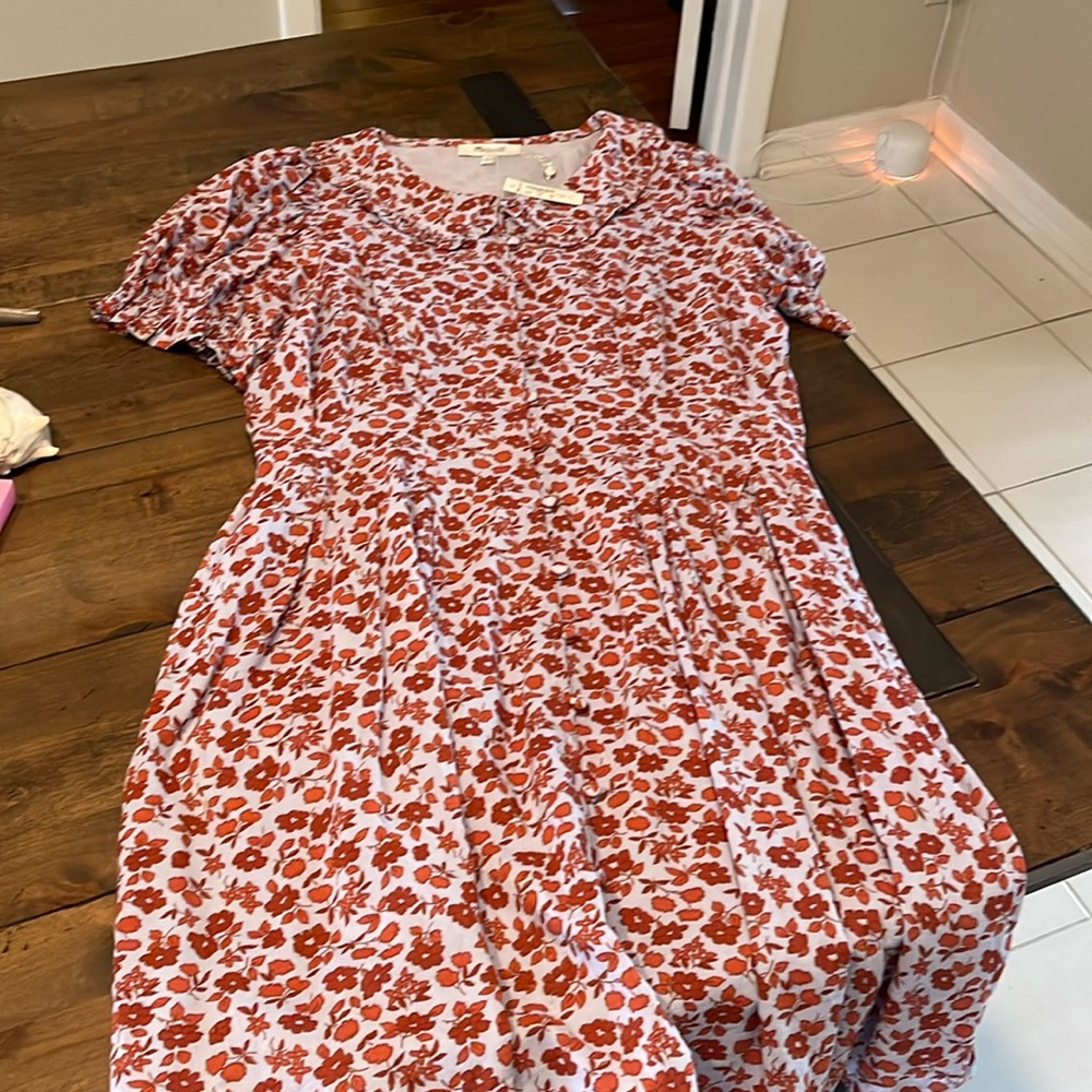 NWT- Madewell Collared Puff-Sleeve Mini Dress in Piccola Floral Size 6